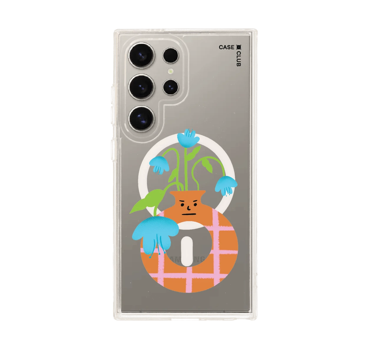 เคสใส samsung s24 ultra magsafe แจกันมินิมอลสีส้ม
